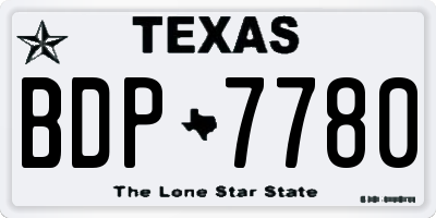 TX license plate BDP7780
