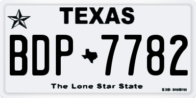 TX license plate BDP7782