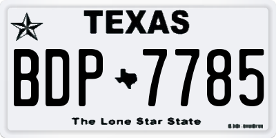 TX license plate BDP7785