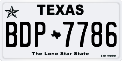TX license plate BDP7786