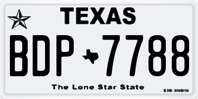 TX license plate BDP7788
