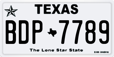 TX license plate BDP7789