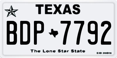 TX license plate BDP7792