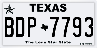 TX license plate BDP7793