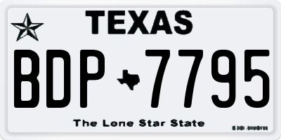 TX license plate BDP7795