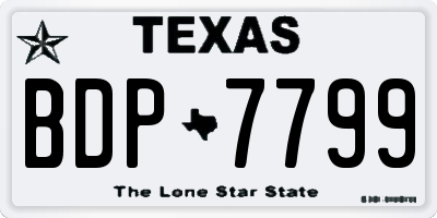 TX license plate BDP7799