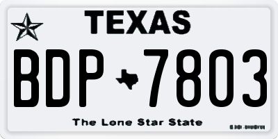 TX license plate BDP7803
