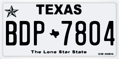 TX license plate BDP7804