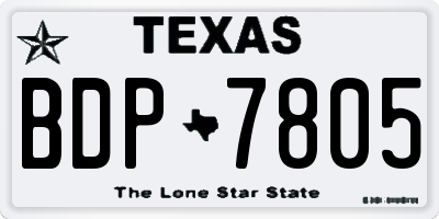 TX license plate BDP7805