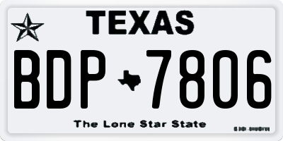 TX license plate BDP7806