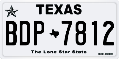 TX license plate BDP7812
