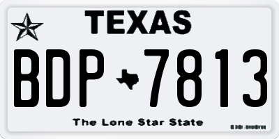 TX license plate BDP7813