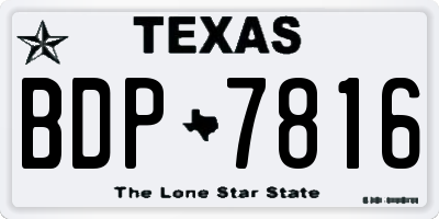 TX license plate BDP7816