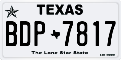 TX license plate BDP7817