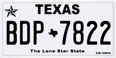 TX license plate BDP7822