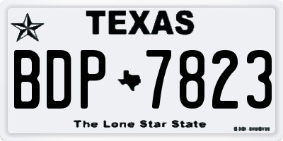 TX license plate BDP7823