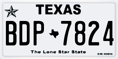 TX license plate BDP7824