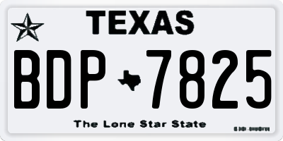 TX license plate BDP7825