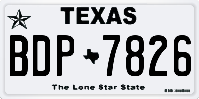 TX license plate BDP7826