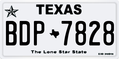 TX license plate BDP7828
