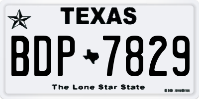 TX license plate BDP7829