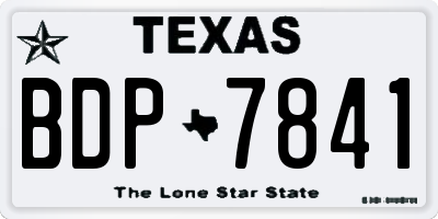 TX license plate BDP7841