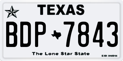 TX license plate BDP7843