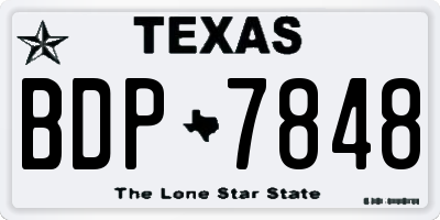 TX license plate BDP7848