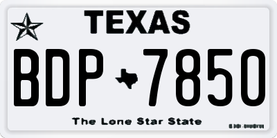 TX license plate BDP7850