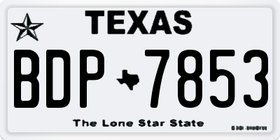 TX license plate BDP7853