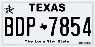 TX license plate BDP7854