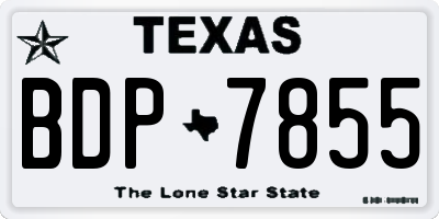 TX license plate BDP7855