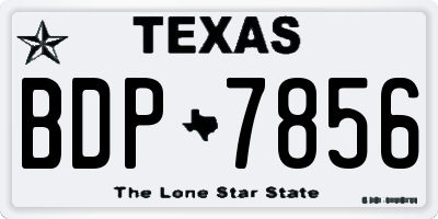 TX license plate BDP7856