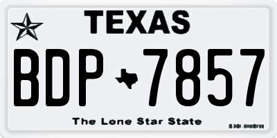 TX license plate BDP7857