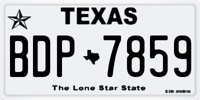 TX license plate BDP7859