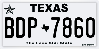 TX license plate BDP7860