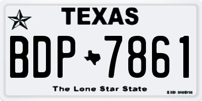 TX license plate BDP7861