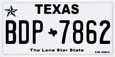 TX license plate BDP7862