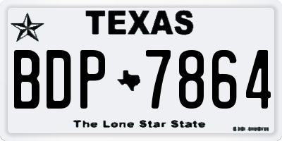 TX license plate BDP7864