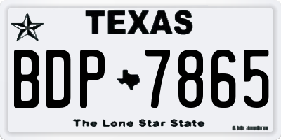 TX license plate BDP7865