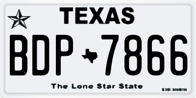 TX license plate BDP7866
