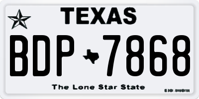 TX license plate BDP7868
