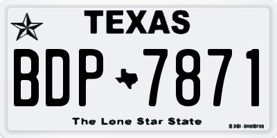 TX license plate BDP7871