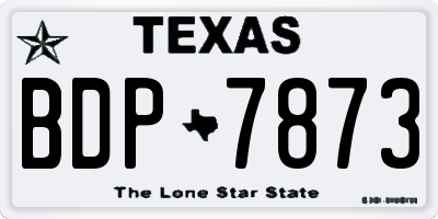 TX license plate BDP7873