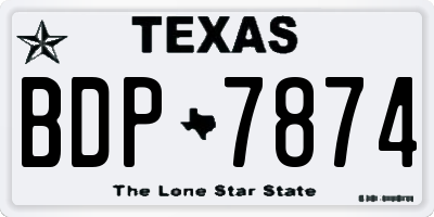 TX license plate BDP7874