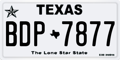 TX license plate BDP7877