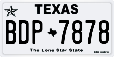 TX license plate BDP7878