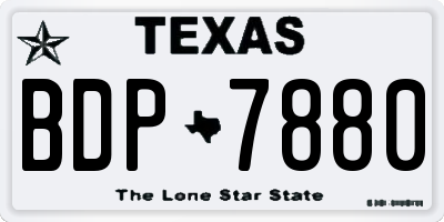 TX license plate BDP7880