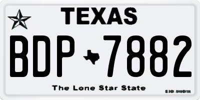 TX license plate BDP7882