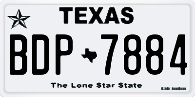 TX license plate BDP7884